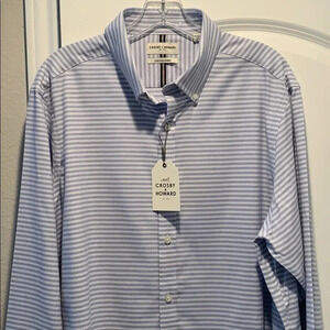 Crosby & Howard Striped Oxford Shirt Stretch Button Down Blue Men’s Sz XL NWT